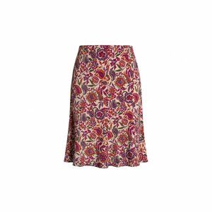 Floral Paisley Knee-Length Silk Skirt